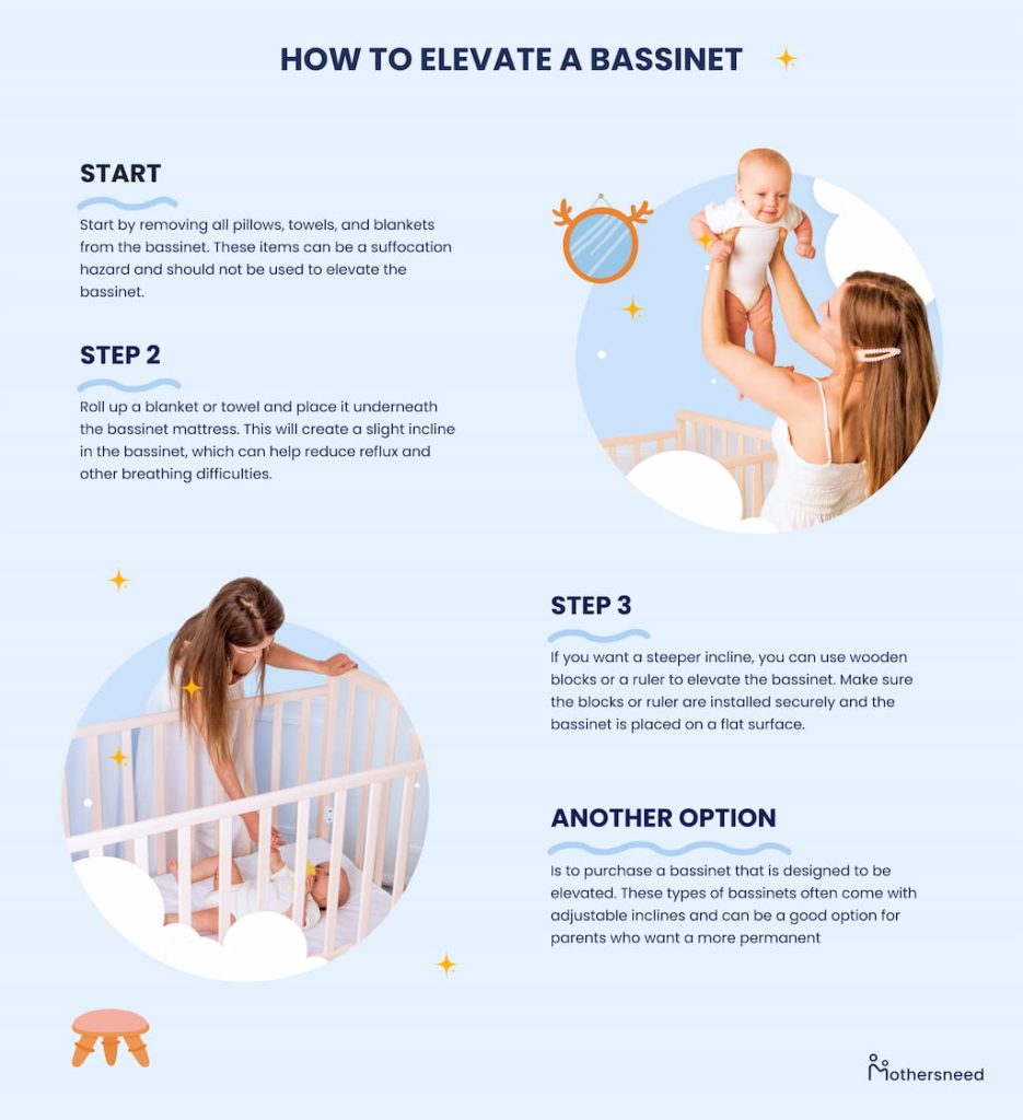 Step by step guide on how to elevate the bassinet for your baby
