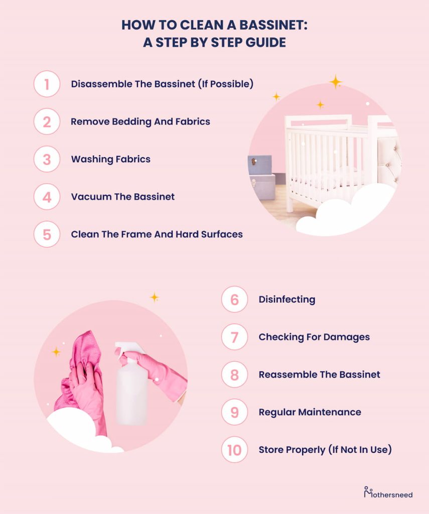 Step by step guide on bassinet cleaning